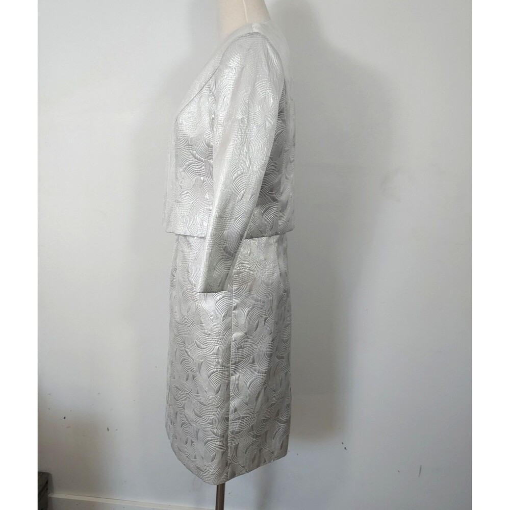 ASHRO Dress Jacket 2pc Set Sz 10 Silver Event Party Church Work Office Fall - Picture 6 of 16
